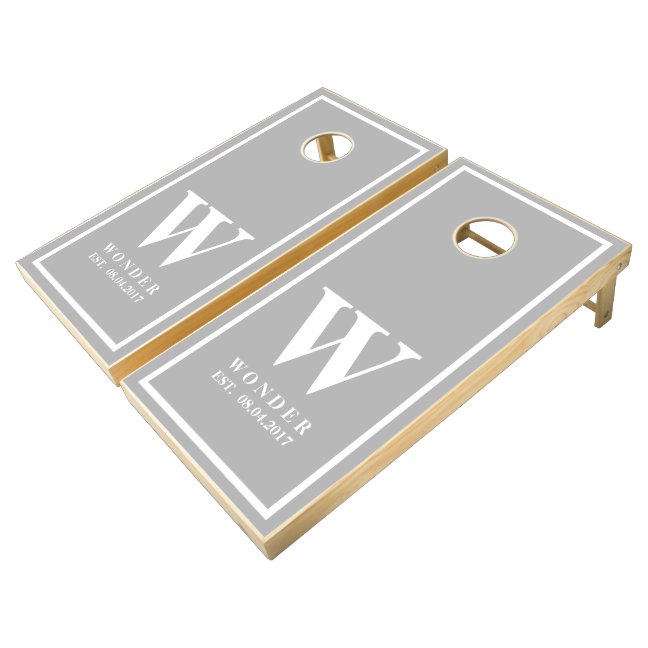 Wedding Newly Wed Monogram Cornhole Set