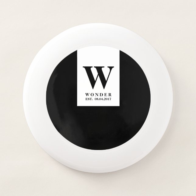 Wedding Newly Wed Monogram Refined Minimal Wham-O Frisbee (Front)