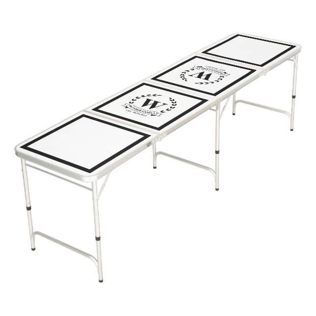 Wedding Newly Weds Bachelorette Shower Game Beer Pong Table (Angled)