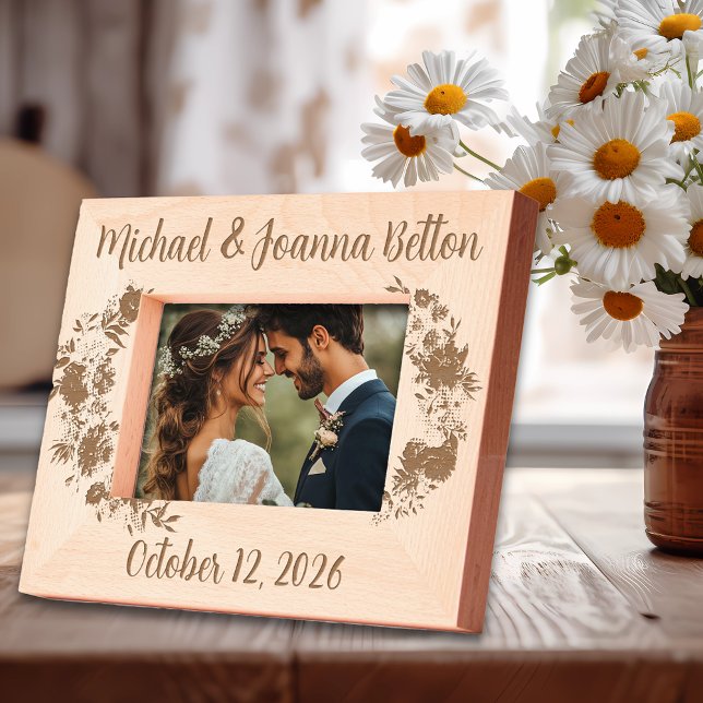 Wedding Newlywed Anniversary  Floral Flower Engraved Frames (Creator Uploaded)