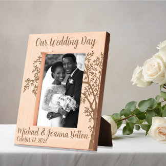 Wedding Newlywed Anniversary  Tree  Engraved Frames