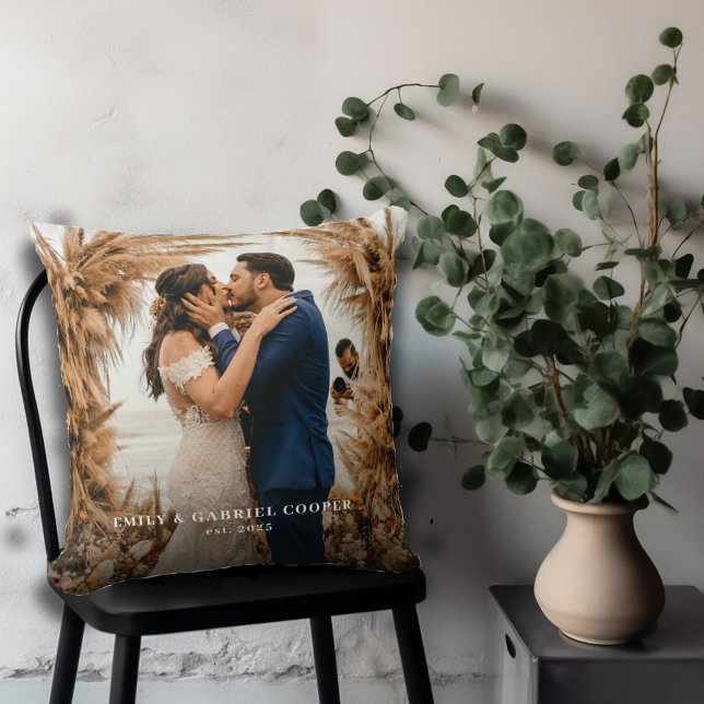 Wedding Newlywed Couple Keepsake Throw Pillow (Creator Uploaded)