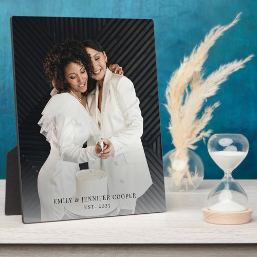 Wedding Newlywed Gay Couple Photo Acrylic  Plaque