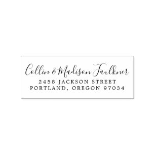 Wedding Newlywed Return Address Rubber Stamp