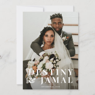 Wedding Newlyweds Couple Photo Note Card