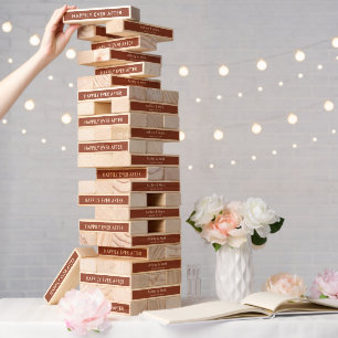 Wedding Newlyweds Games Terracotta Brown Topple Tower