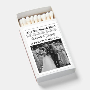 Wedding Newspaper Black White Photo Perfect Match