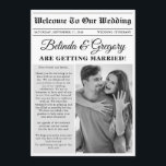 Wedding Newspaper Fun Black White Photo Itinerary Program<br><div class="desc">A fun newspaper style wedding design. This newspaper wedding theme has been designed to mimic a traditional newspaper with customized headlines, text and black and white photos. This newspaper template will automatically change your uploaded photos into black and white, so need to change them. A unique newspaper style wedding design...</div>