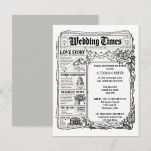 Wedding Newspaper Invitation