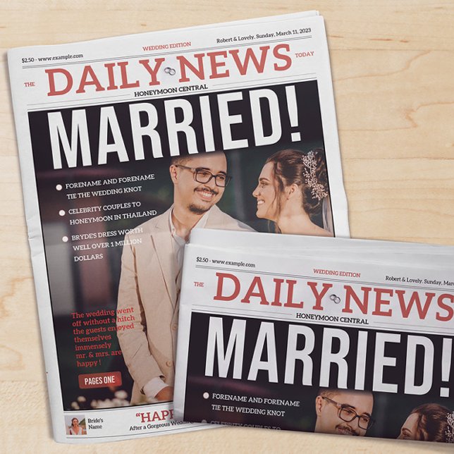 Wedding Newspaper Program Template (Creator Uploaded)
