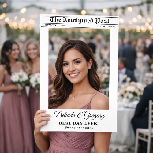 Wedding Newspaper Wedding Photo Prop Selfie Frame