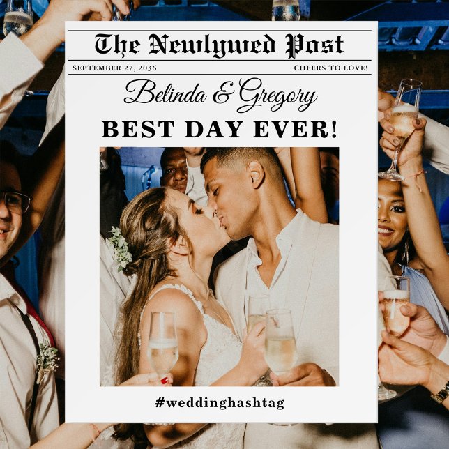 Wedding Newspaper Wedding Photo Prop  Selfie Frame Foam Board (Wedding Newspaper Wedding Photo Prop Selfie Frame Foam Board)