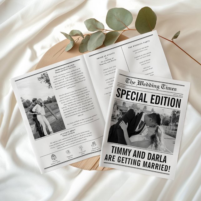Wedding Newspaper with Word Search, Large Folded Brochure (Creator Uploaded)