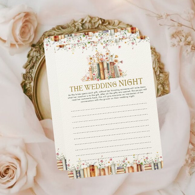 Wedding Night Book-Themed Bridal Shower Game Card  (Creator Uploaded)