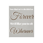 Wedding no seating chart sign | Zazzle