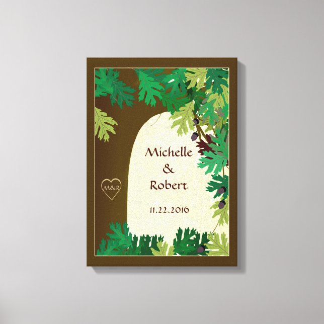 Wedding Oak Tree Custom Wrapped Canvas Print (Front)