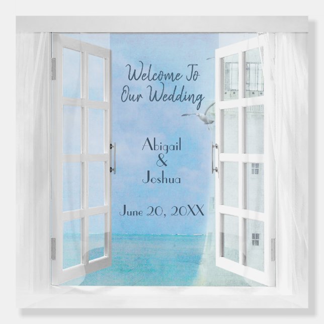Wedding Ocean Window With Lighthouse Foam Board (Front)