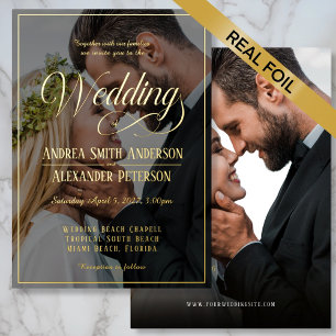 Wedding of Photos Double-Sided Invitation Foil Invitation