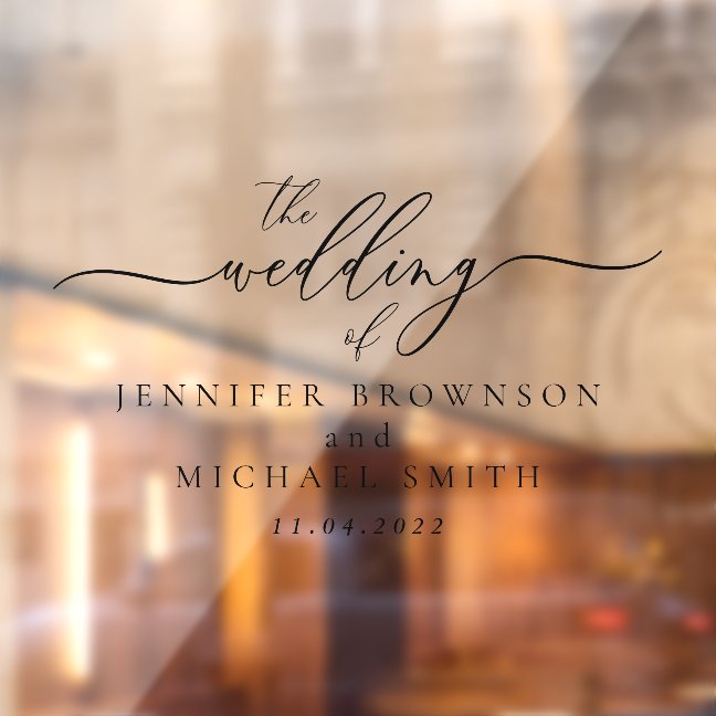 Wedding of signature name car window cling