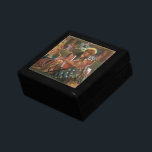 Wedding of St George, Princess Sabra by Rossetti Jewelry Box<br><div class="desc">The Wedding of St. George and the Princess Sabra (1857) by Dante Rossetti is a vintage Victorian Pre-Raphaelite fine art love and romance portrait painting. A romantic medieval scene with Princess Sabra threading a lock of her hair through St George's helmet. A classic fairy tale with a knight in shining...</div>
