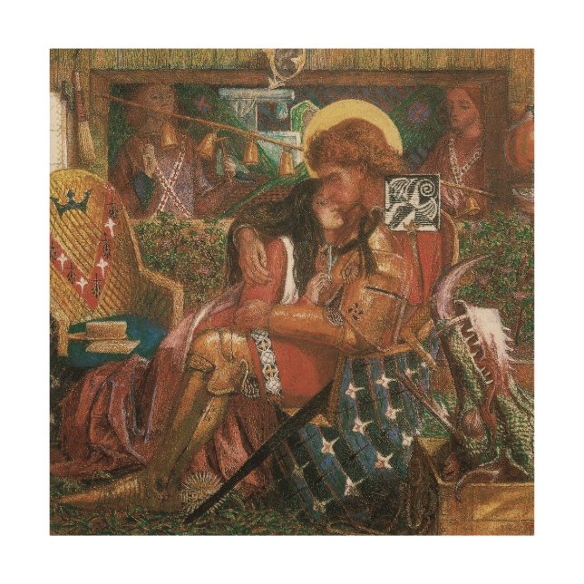 Wedding of St George, Princess Sabra by Rossetti Wood Wall Art (Front)