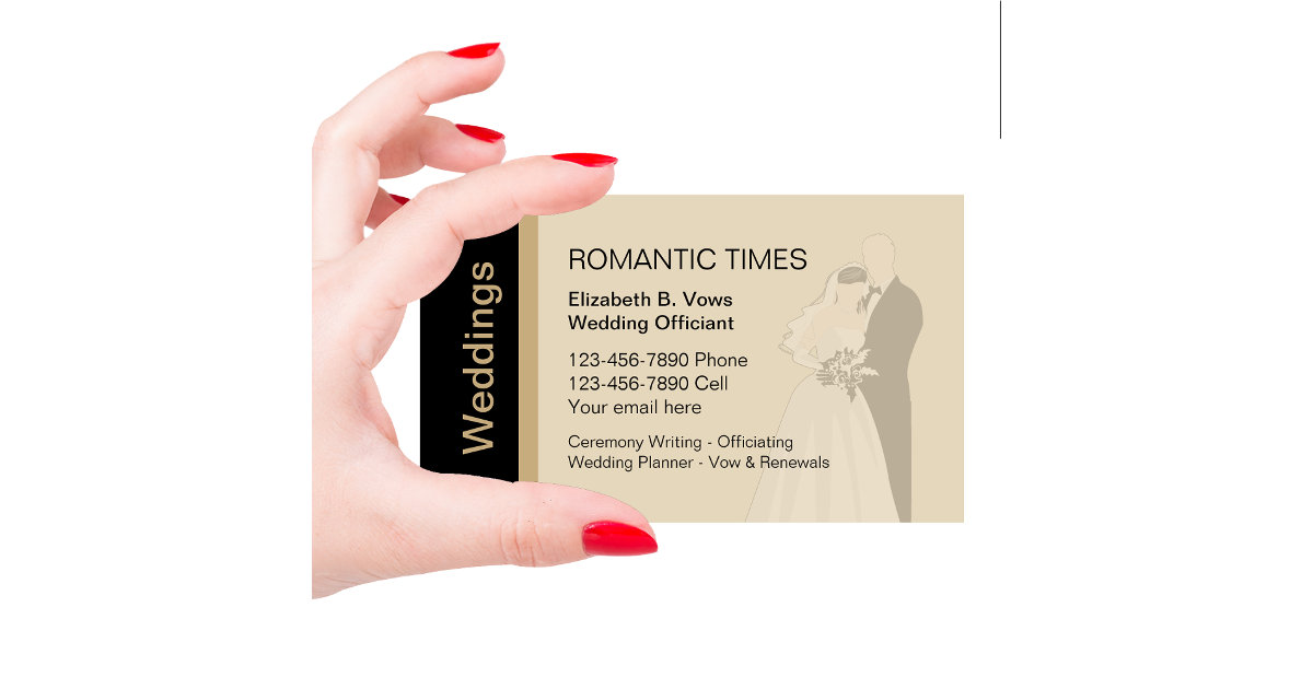 Wedding Officiant Bride And Groom Business Card Zazzle