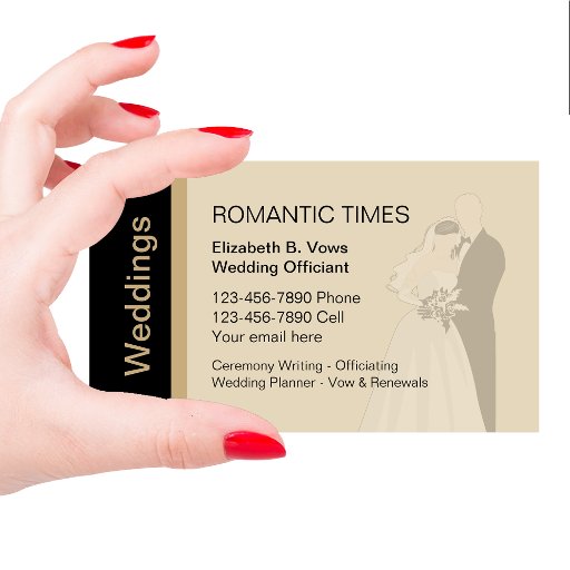 Customizable Wedding Officiant Bride And Groom Business Card