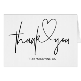 Wedding Officiant Card Thank You For Marrying Us
