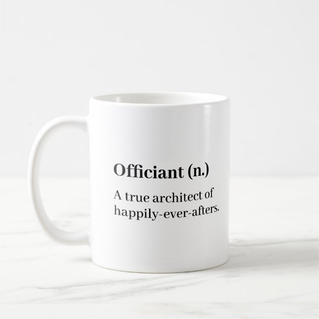 Wedding Officiant Definition Thank You Mug (Left)