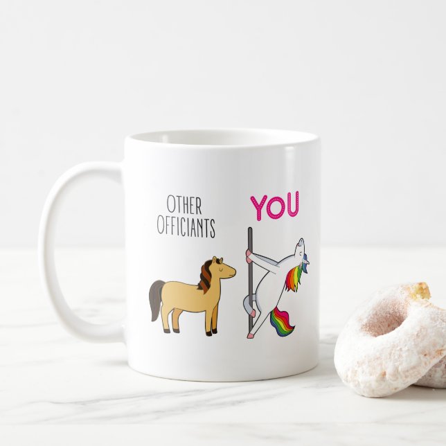Wedding Officiant Funny Proposal Unicorn Coffee Mug (With Donut)