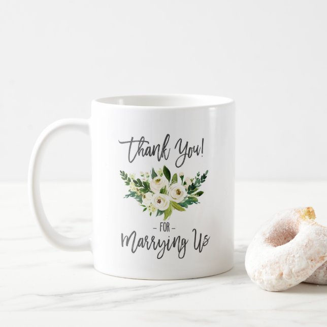 Wedding Officiant Gift - Thank You For Marrying Us Coffee Mug (With Donut)