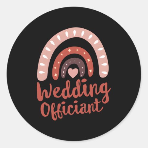 Wedding Officiant Proposal Will You Marry Us Boho Classic Round Sticker