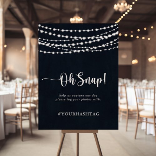 Wedding Oh Snap Rustic String Lights Sign
