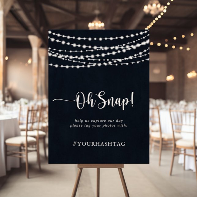 Wedding Oh Snap Rustic String Lights Sign (Creator Uploaded)