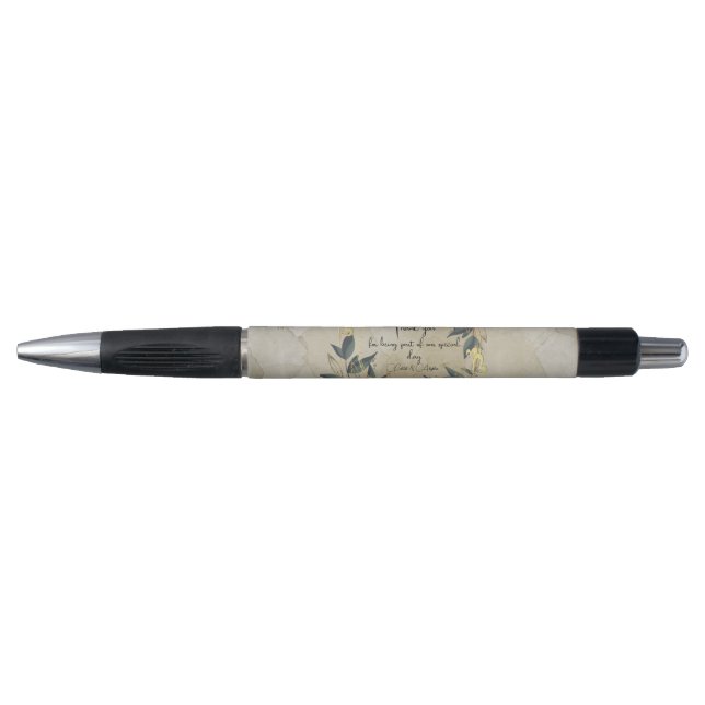 Wedding Olive Wreath Personalized Guest Book Pen (Front)