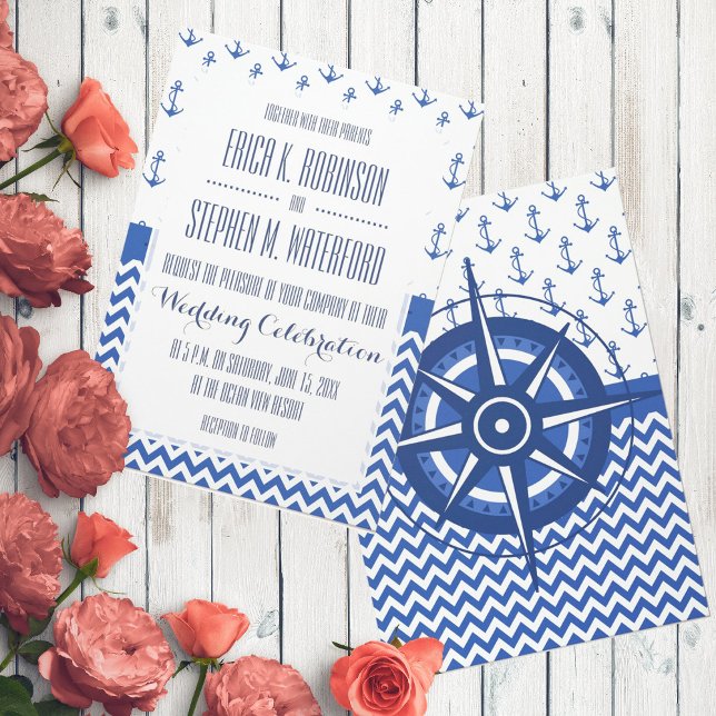 Wedding on a Boat Nautical Theme Invitation (Creator Uploaded)