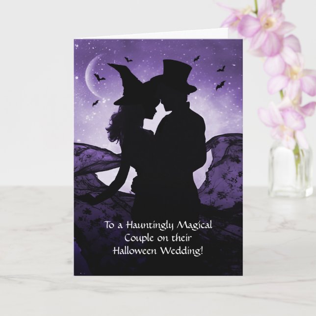 Wedding on Halloween Love Romance with Witchy Card (Orchid)