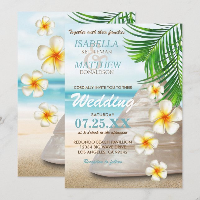Wedding on the Beach | Invitations (Front/Back)