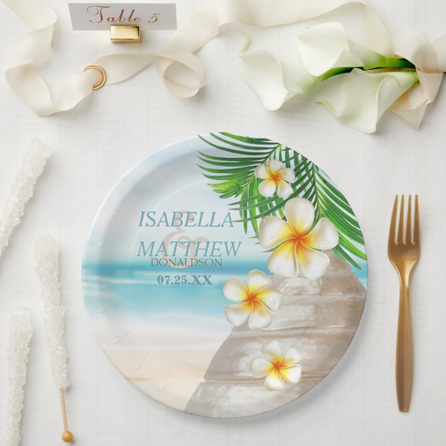 Wedding on the Beach Paper Plates (Wedding)