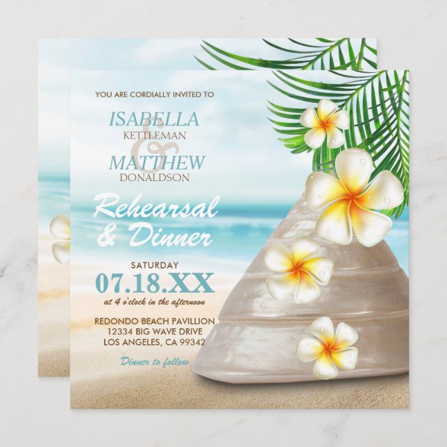 Wedding on the Beach | Rehearsal Dinner Invitation (Front/Back)