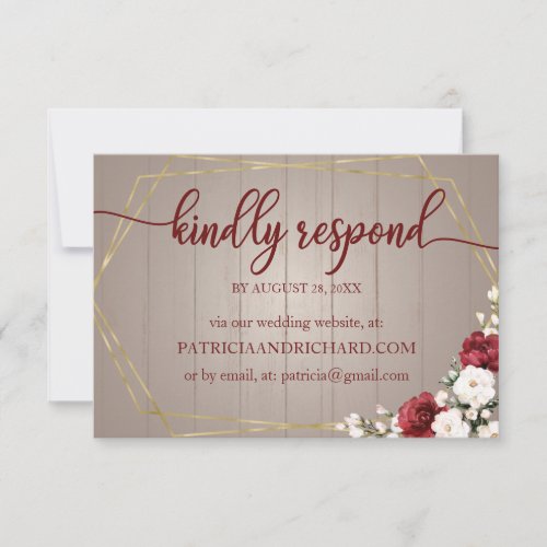 Wedding Online RSVP Floral Geometric Rustic Cream 