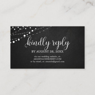Wedding Online RSVP Rustic Rustic Chalkboard Enclosure Card
