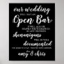 Wedding Open Bar Funny Drunken Shenanigans Sign