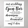 Wedding Open Bar Funny Drunken Shenanigans Sign