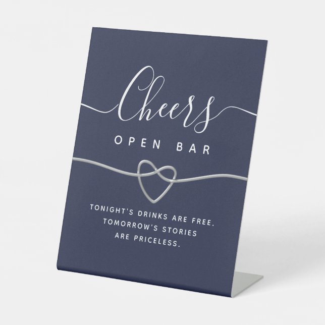 Wedding Open Bar Pedestal Sign (Front)