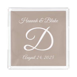 Wedding or anniversary acrylic tray