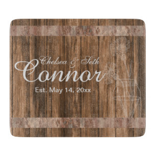 Wedding or Anniversary Barn Wood Mason Jar Cutting Board