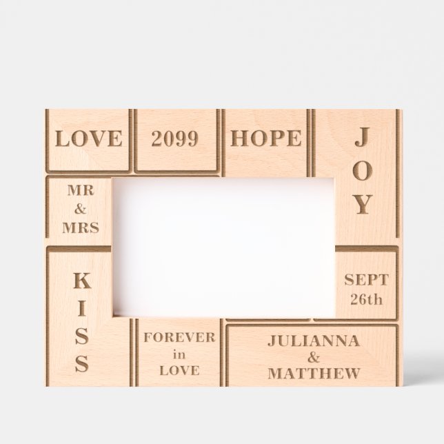 Wedding or Anniversary Custom Text 6x4 Engraved Frames (Front)