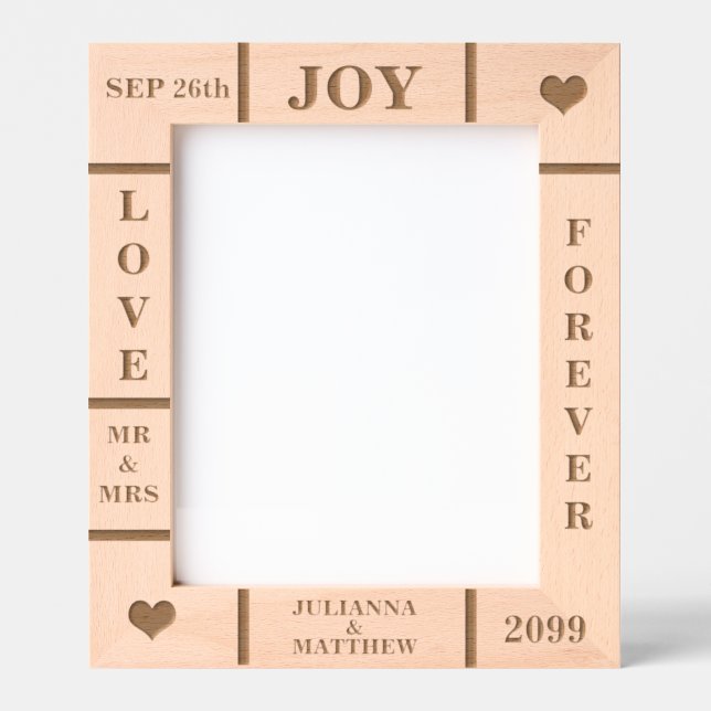 Wedding or Anniversary Custom Text Vert 8x10 Engraved Frames (Front)