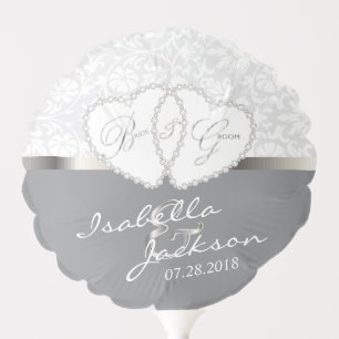 Wedding or Anniversary Design in White and Gray Balloon